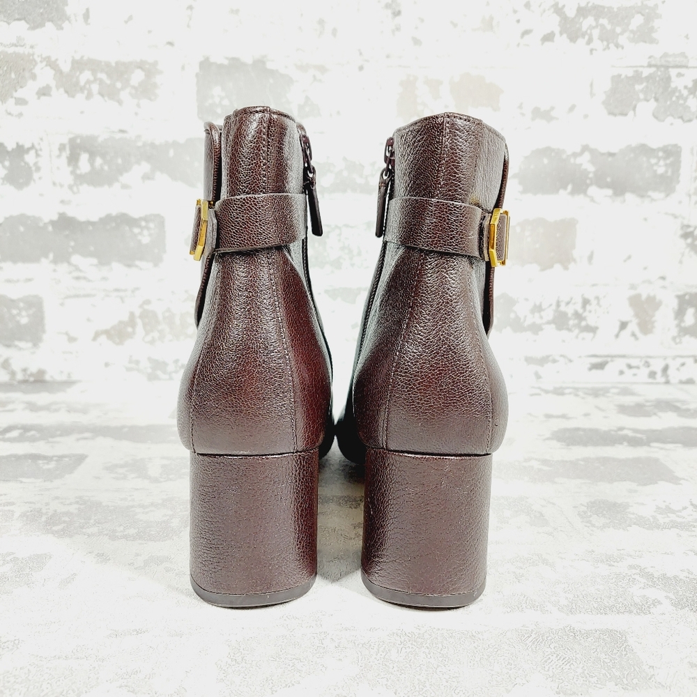 New Cole Haan Ettie Brown Leather Pointy Toe Ankle Boots H250 - Picture 5 of 11